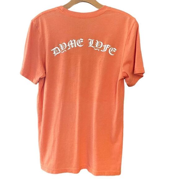 Dyme Lyfe Sz M University of Miami UM Hurricanes Orange Cotton Team T-Shirt - Picture 2 of 3